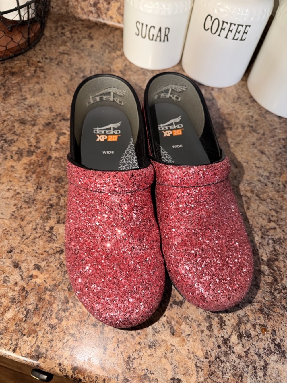 Dansko Pink Glitter Clogs XP 2.0 NWOT